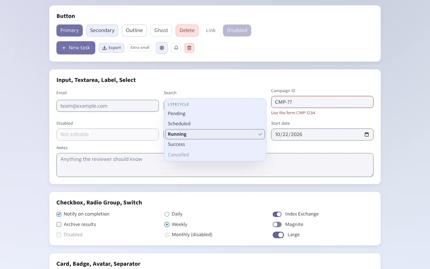 Open select (light theme)